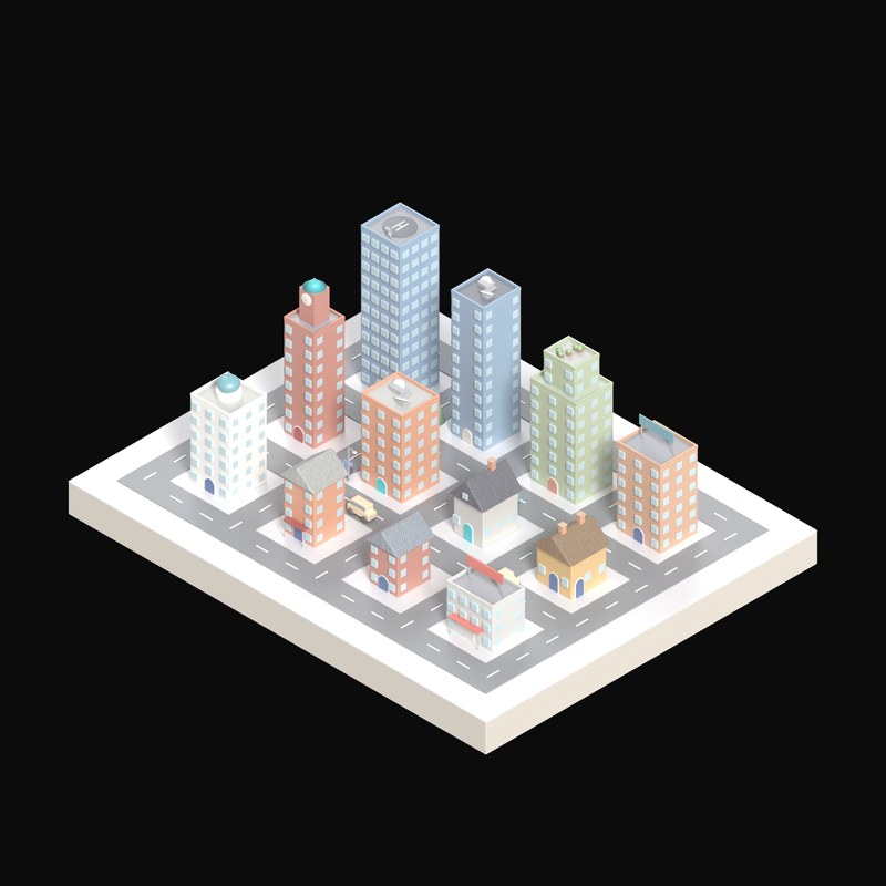 Central City Block - 3D icon from City Scenes