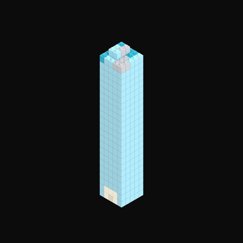Toy Brick Glass Atrium High-Rise - 3D icon from Toy Brick City