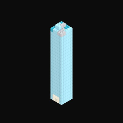 Toy Brick Glass Atrium High-Rise - 3D icon from Toy Brick City