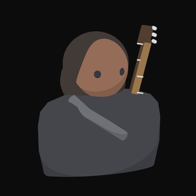 Musician with a Guitar Strap Over the Shoulder Animated Icon - animated icon from People and Profession Avatar Animated Icons