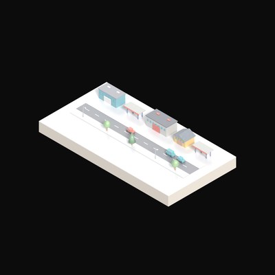 Bus Depot Yard - 3D icon from Industry and Transport Scenes
