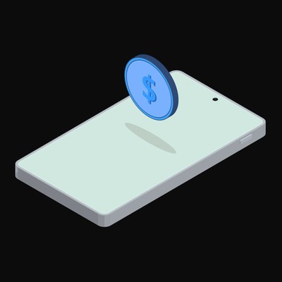 Phone USD Coin Floating - animated icon from Crypto and World Currency Phone Float