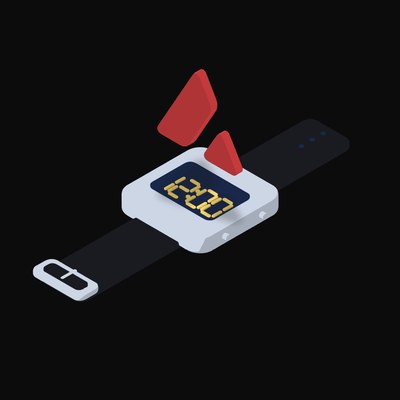 Avalanche Floating Over a Watch - illustration from Crypto & Currency Watch Float