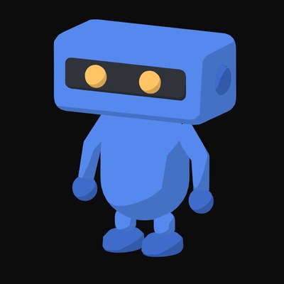 Cobalt Blue Visor Robot Icon - illustration from Clay Robot Character Icons