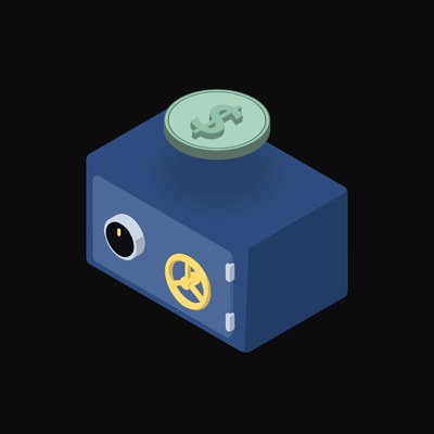 Mexican Peso Floating Over a Safe (Back) - animated icon from Crypto & Currency Safe Float