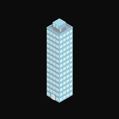 Glass Atrium High-Rise - 3D icon from Clay Buildings & Cottages