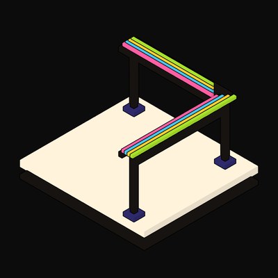 Ink Overhead Cable Tray Turning a Corner - illustration from Neo Brutalist AI Hardware Icons
