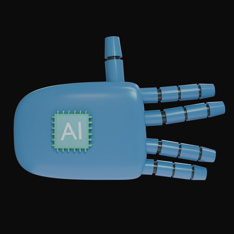Steel Blue Split Finger Salute Robot Hand 3D Icon - 3D icon from Robot Hand Gestures 3D Icons