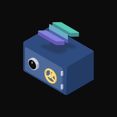 Solana Floating Over a Safe (Back) - animated icon from Crypto & Currency Safe Float