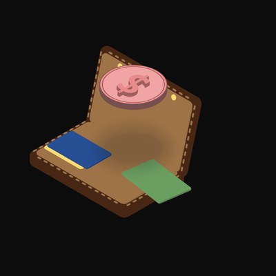 Canadian Dollar Floating Over a Wallet (Back) - illustration from Crypto & Currency Wallet Float