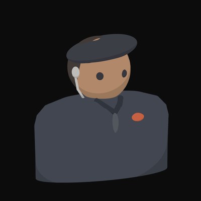 Security Guard in a Black Beret with an Earpiece - illustration from People and Profession Avatar Icons