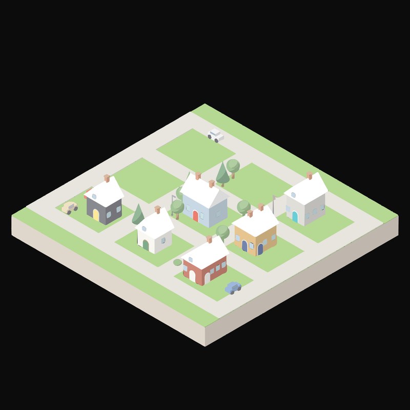 Cul-de-Sac Homes - illustration from Isometric City Scene Illustrations