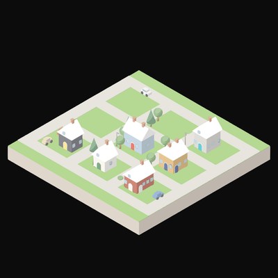 Cul-de-Sac Homes - illustration from Isometric City Scene Illustrations