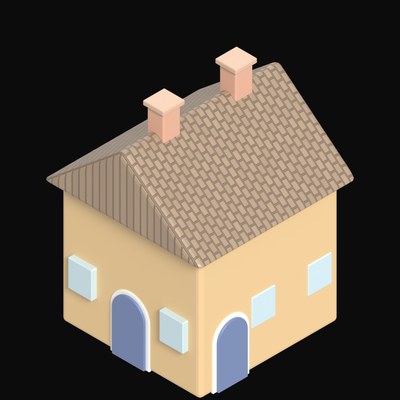 Village Corner Shop - 3D icon from Clay Buildings & Cottages