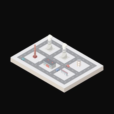 Cooling Towers Animated Icon - animated icon from Isometric AI Infrastructure Scene Motion Icons