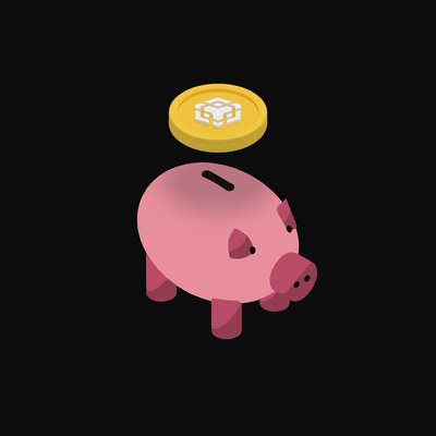BNB Floating Over a Piggy Bank (Back) - animated icon from Crypto & Currency Piggy Bank Float