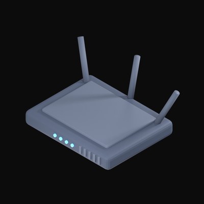 Three Antenna Rack Router 3D Icon - 3D icon from Server and Network Hardware 3D