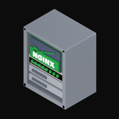 Nginx Request Fan on a Server Rack - 3D icon from Isometric Developer Stack Desks 3D Icons