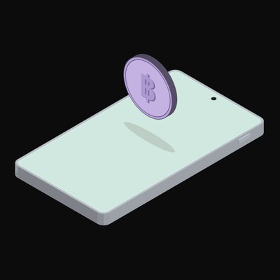 Phone Thai Baht Floating - animated icon from Crypto and World Currency Phone Float