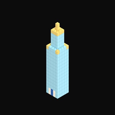 Toy Brick Landmark Tower with Spire - 3D icon from Toy Brick City