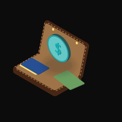 Hong Kong Dollar Floating Over a Wallet - illustration from Crypto & Currency Wallet Float