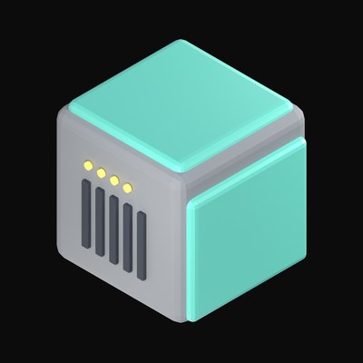 Teal GPU Compute Node 3D Icon - 3D icon from Server and Network Hardware 3D