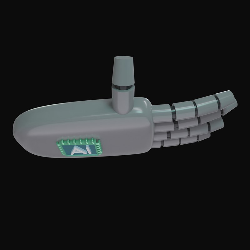 Grey Holding Robot Hand 3D Icon - 3D icon from Robot Hand Gestures 3D Icons