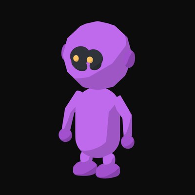 Purple Low Poly Robot Icon - illustration from Clay Robot Character Icons