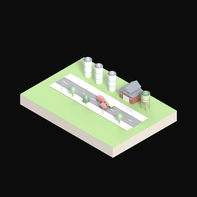 Grain Store - 3D icon from Industry and Transport Scenes