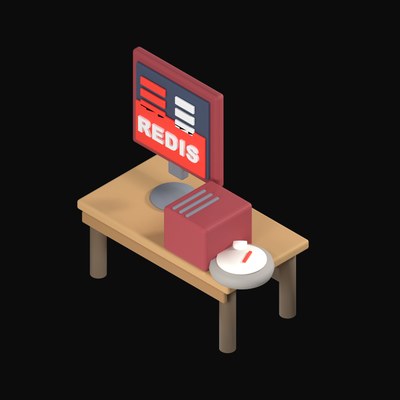 Redis Key Values on a Mini PC - 3D icon from Isometric Developer Stack Desks 3D Icons