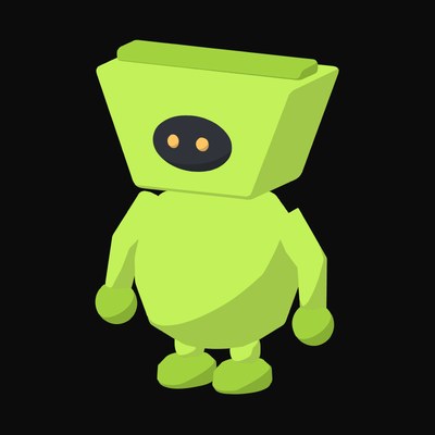 Lime Flat Top Robot Icon - illustration from Clay Robot Character Icons