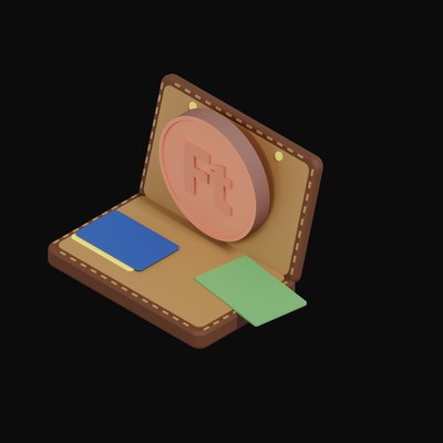 Hungarian Forint Floating Over a Wallet - 3D icon from Crypto & Currency Wallet Float