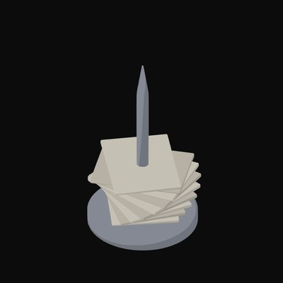 Receipt Spike with Paper Slips Animated Icon - animated icon from Payment and Commerce Hardware Animated Icons