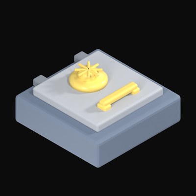 Floor Safe with Combination Dial - 3D icon from Payment and Commerce Hardware 3D Icons