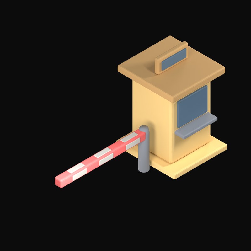 Toll Booth with Barrier Arm - 3D icon from Payment and Commerce Hardware 3D Icons