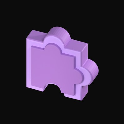 Purple AI Plugin Puzzle Piece 3D Icon - 3D icon from AI Interface Symbols 3D