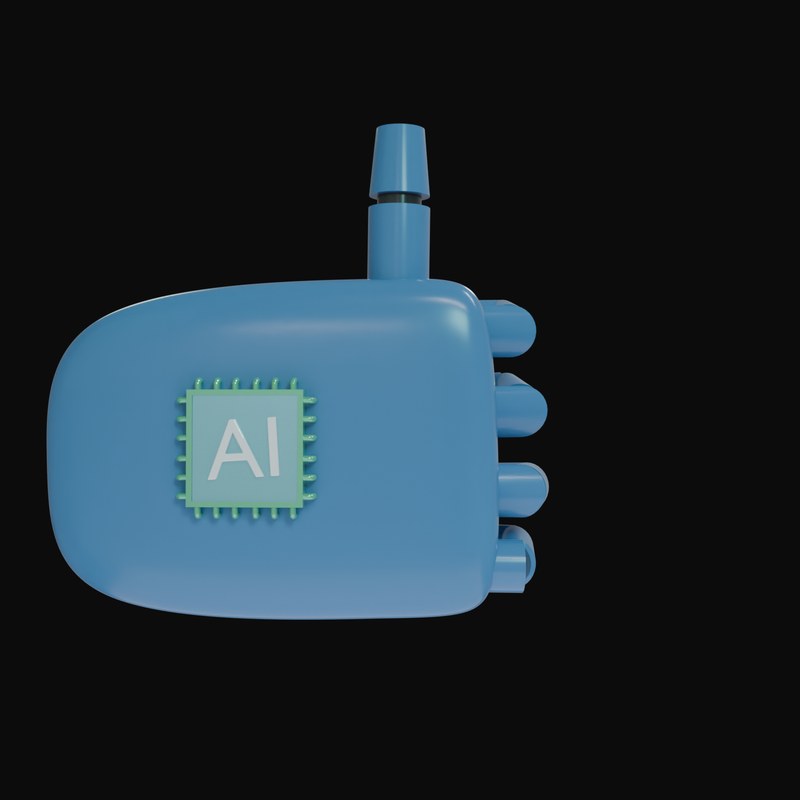 Steel Blue Thumbs Up Robot Hand 3D Icon - 3D icon from Robot Hand Gestures 3D Icons