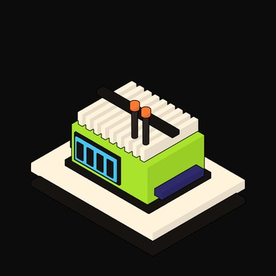 Lime Edge Compute Box with Passive Fins - illustration from Neo Brutalist AI Hardware Icons