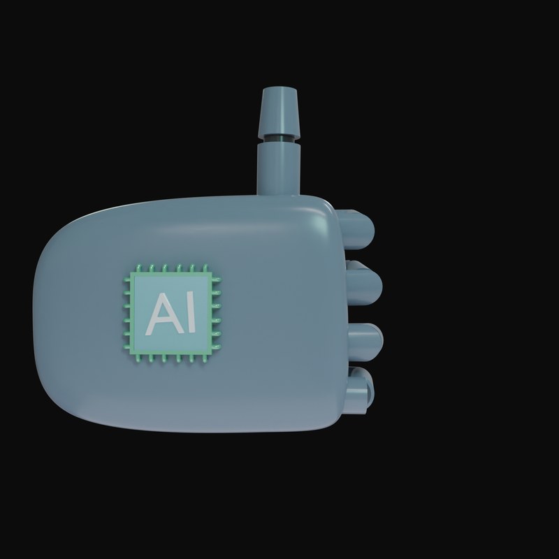 Slate Grey Thumbs Up Robot Hand 3D Icon - 3D icon from Robot Hand Gestures 3D Icons