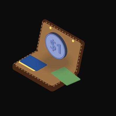 World Liberty USD Floating Over a Wallet - illustration from Crypto & Currency Wallet Float