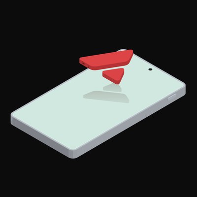 Phone Avalanche Floating Back - animated icon from Crypto and World Currency Phone Float