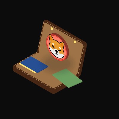 Shiba Inu Floating Over a Wallet - illustration from Crypto & Currency Wallet Float