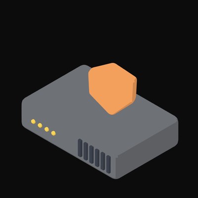 Orange Shield Firewall Appliance Animated Icon - animated icon from Server and Network Hardware Motion Icons