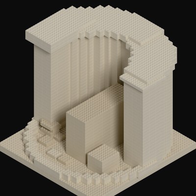 Toy Brick Library Diorama - 3D icon from Toy Brick Dioramas