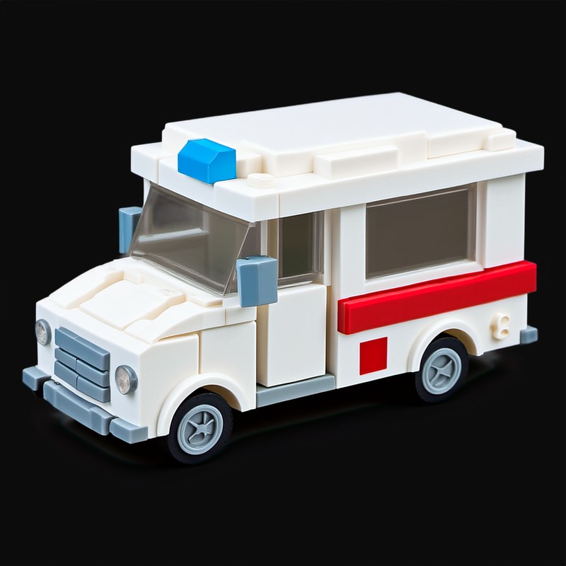 Toy Brick Ambulance - Clay - 3D icon from Toy Brick Vehicles - Clay