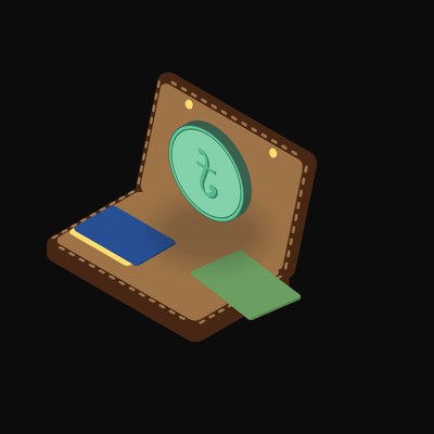 Bangladeshi Taka Floating Over a Wallet - illustration from Crypto & Currency Wallet Float