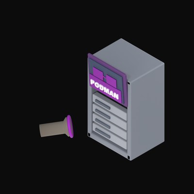 Podman Pods on a Rack Tablet - 3D icon from Isometric Developer Stack Desks 3D Icons