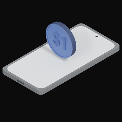 Phone World Liberty USD Floating - 3D icon from Crypto and World Currency Phone Float