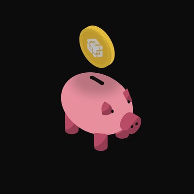 BNB Floating Over a Piggy Bank - animated icon from Crypto & Currency Piggy Bank Float
