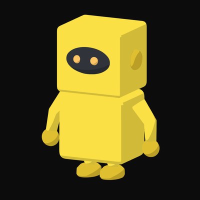 Yellow Boxy Robot Icon - illustration from Clay Robot Character Icons